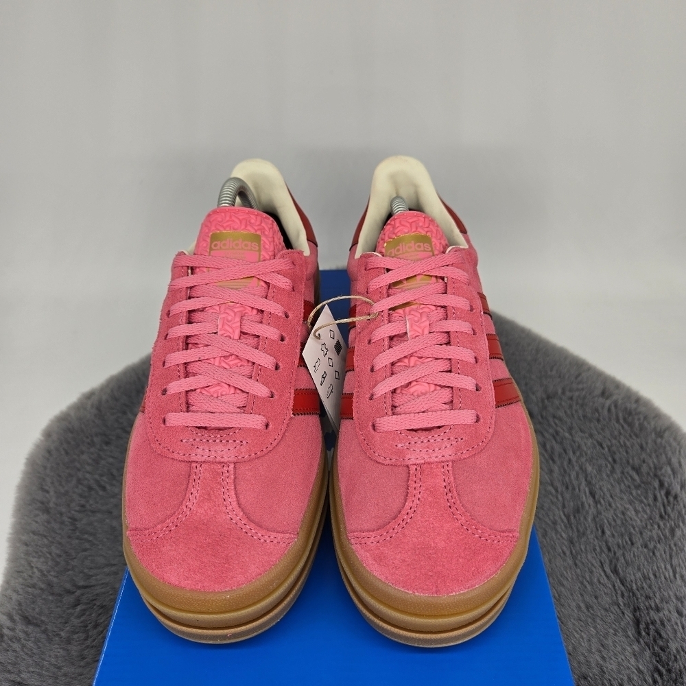 New Adidas Gazelle Bold J Rose Tone Better Scarlet Big Kids Shoes Size 5 - Picture 2 of 8